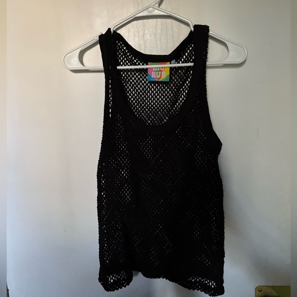 Big Bud Press Black Mesh Tank Top